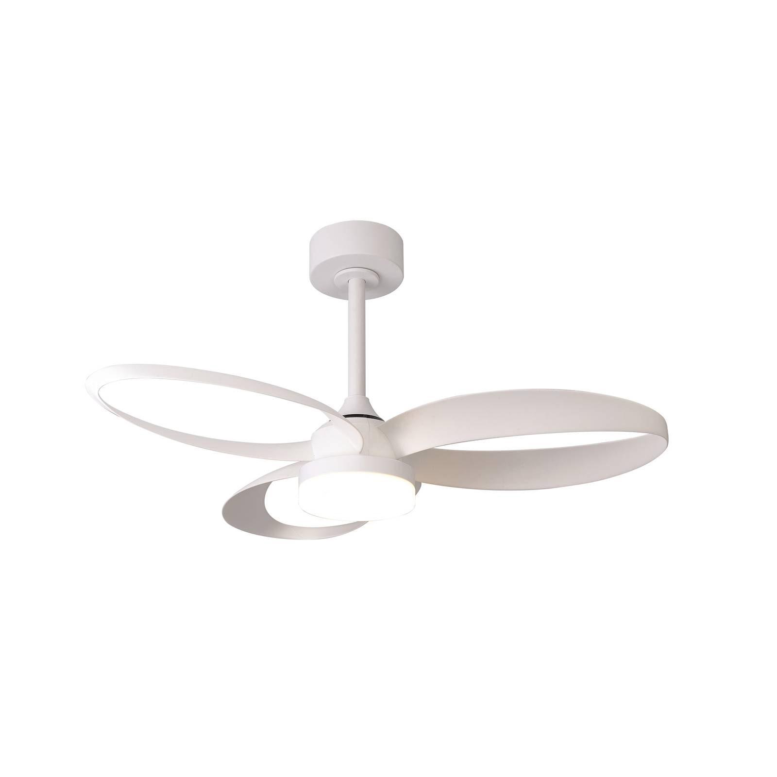 Mantra Iluminación LED-Deckenventilator Infinity, weiß, DC leise Ø 93 cm CCT dimmbar, weiß / opal, für Wohn- / Esszimmer, Kunststoff, Modern