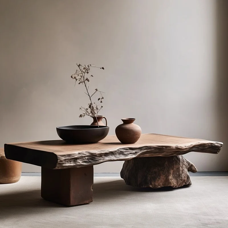 Ästhetischer Couchtisch aus Holz, antiker Designer, moderne Wohnzimmerdekoration, Couchtisch, einzigartiger Service, Meubles, Wohnmöbel