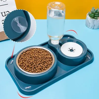 Haustier Hunden apf Edelstahl Katze angehoben Schüssel Katzen füttern Wasser Hunde Katzen Feeder Image