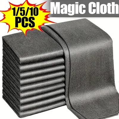 1/5/10PCS Magic Cleaning Cloths Reusable Washable Microfiber Cloths Kitchen Bedroom Lint-free Clean Rag Shower Room Glass Car