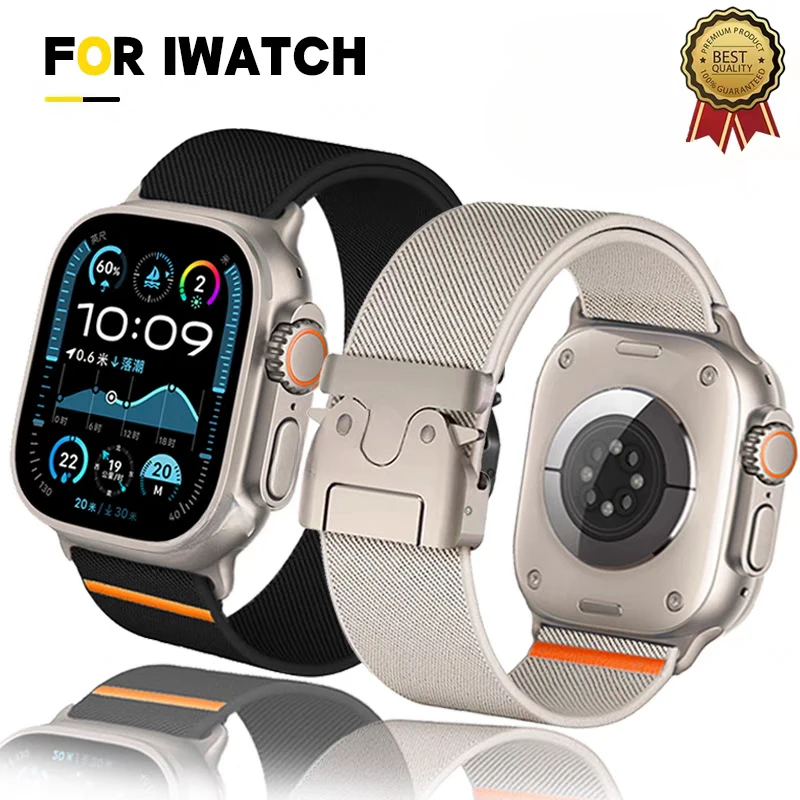 Nylon-Schlaufenarmband für Apple Watch Ultra 2 Band 49 mm 44 mm 46 mm 42 mm 40 mm 45 mm 41 mm elastisches Armband IWatch Serie 10 9 8 7 6 3 SE Image