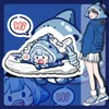 Amy und Michael Original Design Anime Cartoon Shark Schuhe Entzückende Mädchen Studenten Chunky Casual Sneakers Frauen Sporttrainer