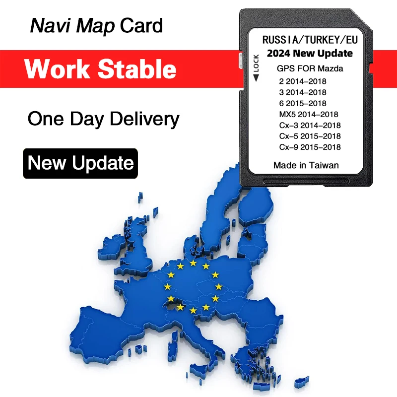 Für Mazda 2/3/6/CX3/CX5/CX9/MX5 Auto Sat Navi 16GB GPS Update Karten Daten Neue 2024 Version Karten EU Navigation SD Karte Image