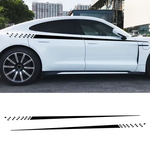 Autocollant universel en vinyle pour décoration de ligne de taille de voiture, 2 pièces, accessoires