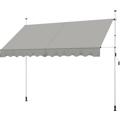 Klemmmarkise, 300 cm breit, Balkonmarkise mit Handkurbel, ohne Bohren, UV-beständig & Image
