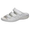 Pantolette WALDLÄUFER "Gunna", Damen, Gr. 7 (40,5), weiß, Nubukleder, metallic, klassisch, Schuhe, Keilabsatz, Sommerschuh, Schlappen in bequemer Schuhweite G