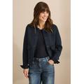 Kurzjacke CECIL, Damen, Gr. XXL (46), blau (schwarz navy blau), Stoff, Obermaterial: 93% Polyester, 7% Elasthan; Futter: 100% Polyester, unifarben, casual, normal kurz, V-Ausschnitt, Langarm Bündchen, Jacken, aus elastischem Materialmix