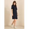 Midikleid CECIL, Damen, Gr. XXL (46), US-Größen, blau (universal blau), Web, 70% Baumwolle, 26% Polyester, 4% Elasthan, unifarben, casual, normal kniefrei, ohne Ausschnitt, Kurzarm Bündchen, Kleider, knielang