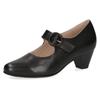 Spangenpumps CAPRICE, Damen, Gr. 36, schwarz, Leder, elegant, Schuhe, Abendschuh, Festtagsschuh, Trichterabsatzmit Klettriemchen