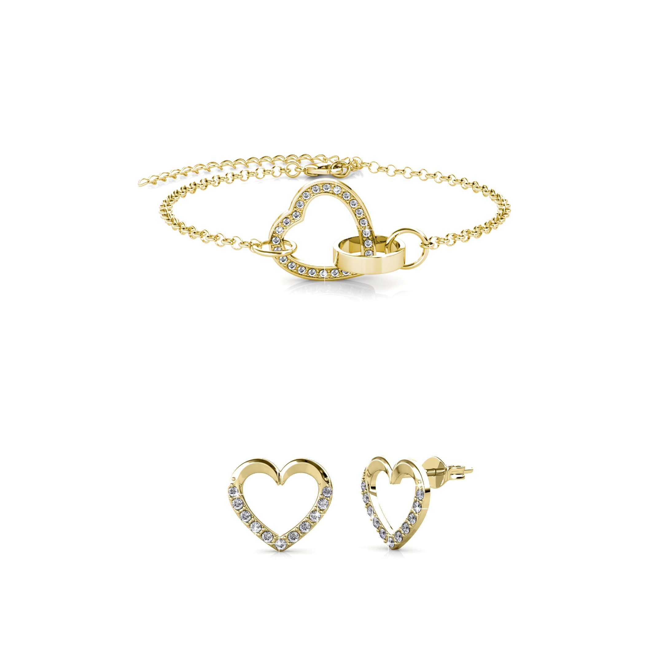 Locked Heart Lovett Sets - Gold und Kristall