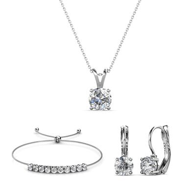 Mia Round Vernice Sets - Silber und Kristall Image