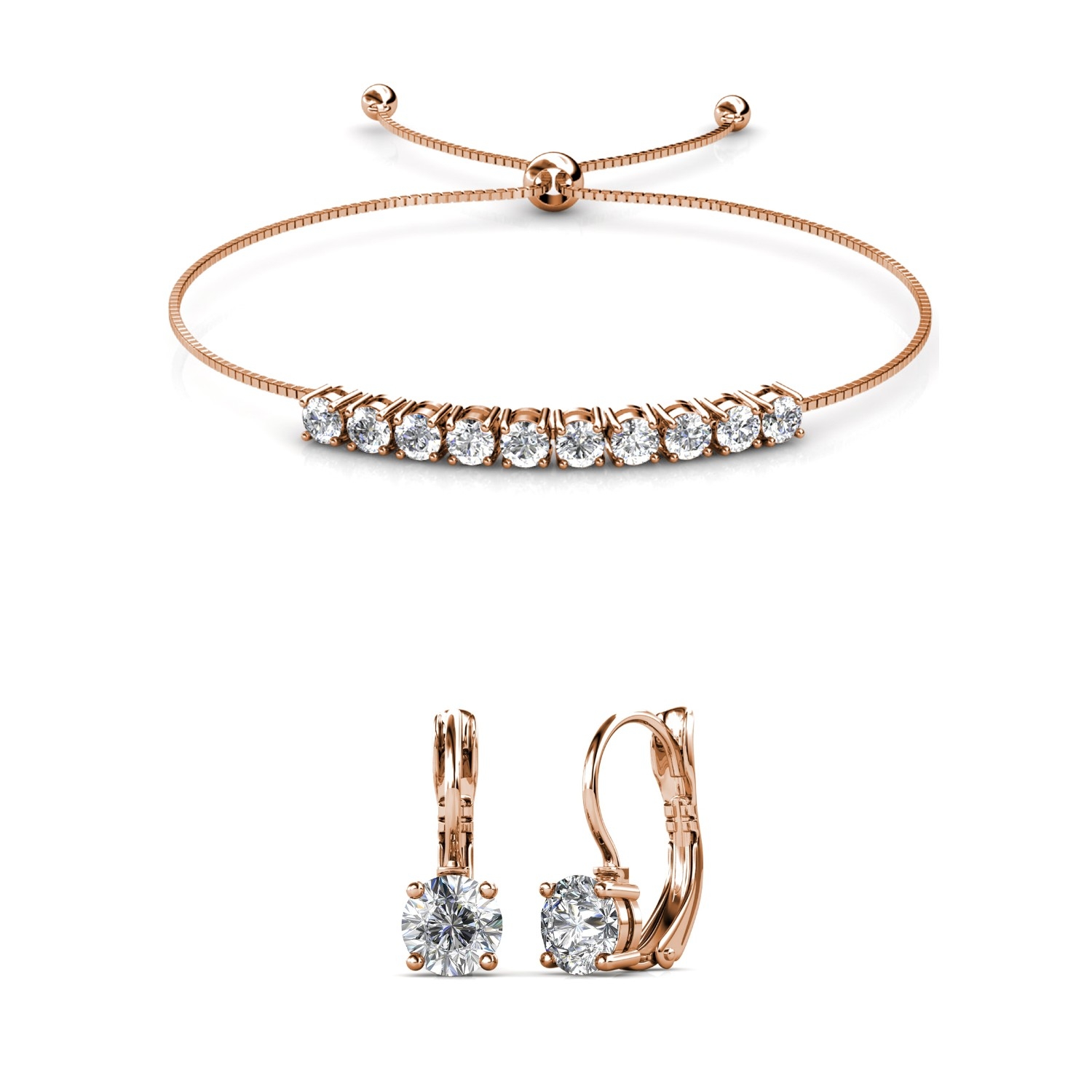 Runde Crystal Mia Sets - Roségold und Kristall Image