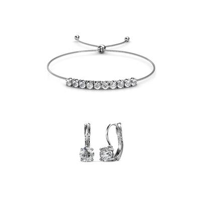 Rundes Kristall Mia Set - Silber und Kristall Image