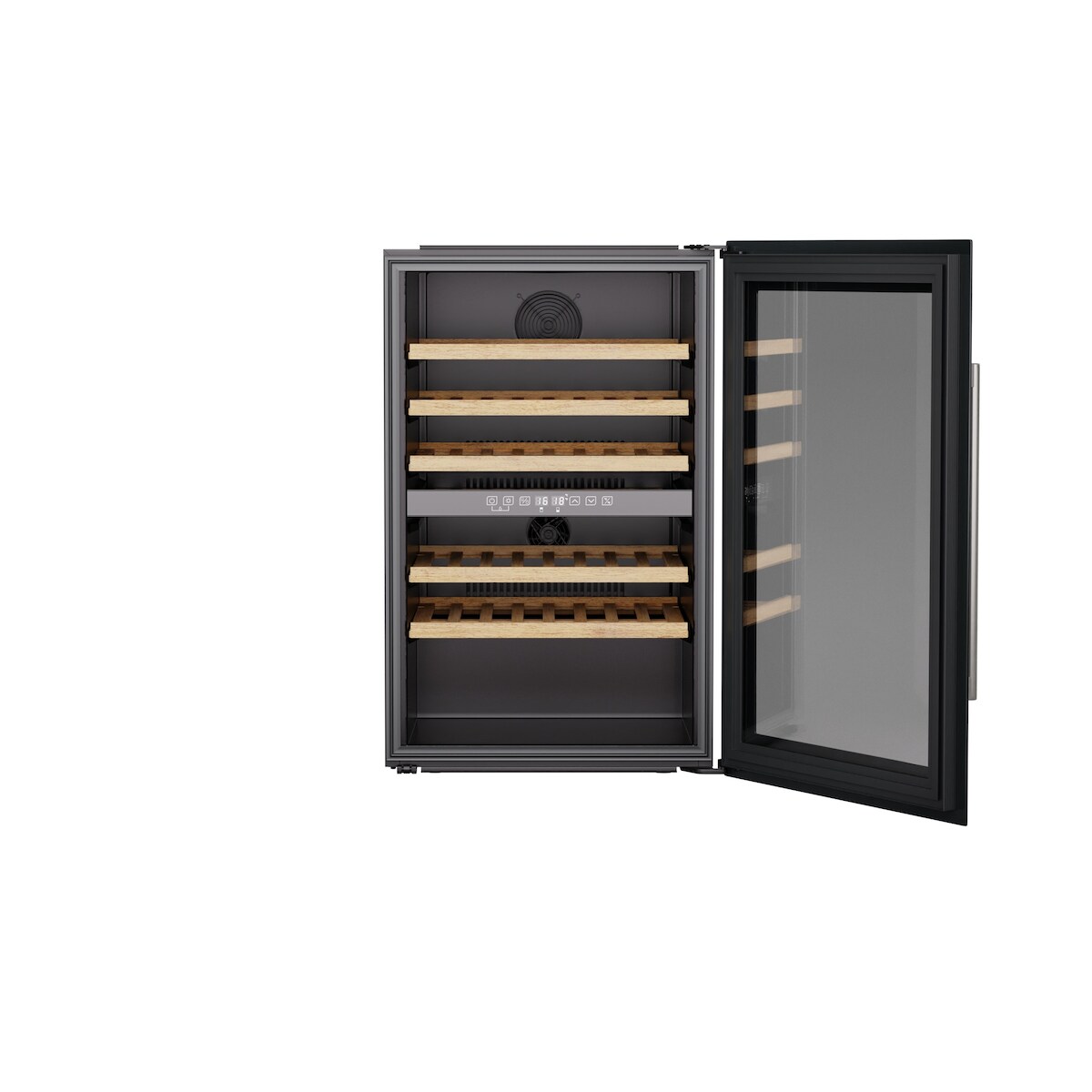 Klarstein Vinsider 57 Duo Weinkühlschrank | 2 Kühlzonen | 57 Flaschen | Einbaugerät Schwarz Image