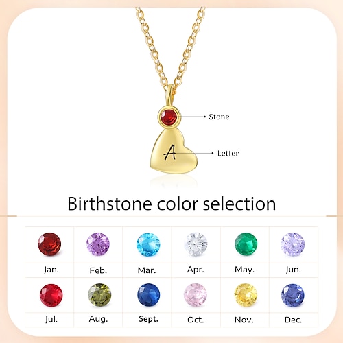 Personalisierte Geburtsstein- und Initialen-Halskette das beste Geschenk für Mama – Anhänger für Frauen ideal für Mutter Großmutter Ehefrau oder Freundin zum Muttertag Valentinstag oder Geburtstag Image