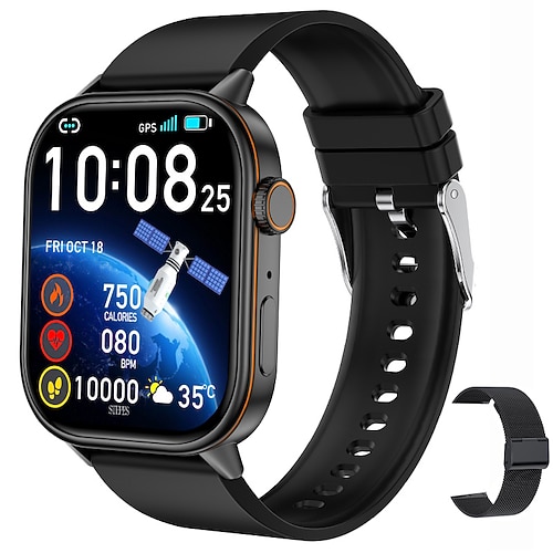 iMosi QX17 Smartwatch 2.01 Zoll Smartwatch Fitnessuhr Bluetooth Schrittzähler Anruferinnerung Schlaf-Tracker Kompatibel mit Android iOS Damen Herren GPS Freisprechanrufe Wasserdicht IP68 40mm