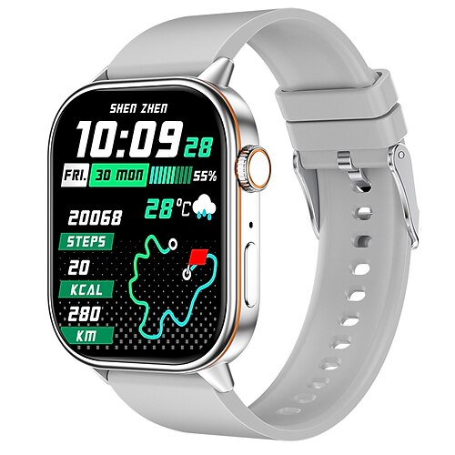 iMosi QX17 Smartwatch 2.01 Zoll Smartwatch Fitnessuhr Bluetooth Schrittzähler Anruferinnerung Schlaf-Tracker Kompatibel mit Android iOS Damen Herren GPS Freisprechanrufe Wasserdicht IP68 40mm