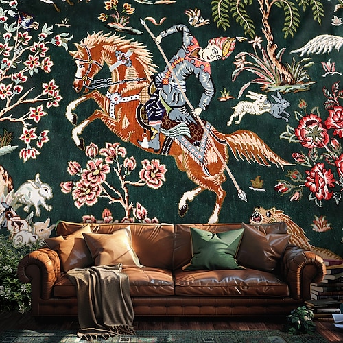 Mittelalterliche Wandteppich Mittelalter Wandteppich ethnisch Vintage Wandkunst Großer Wandteppich Wanddekoration Fotohintergrund Decke Vorhang Zuhause Schlafzimmer Wohnzimmer Dekoration Image