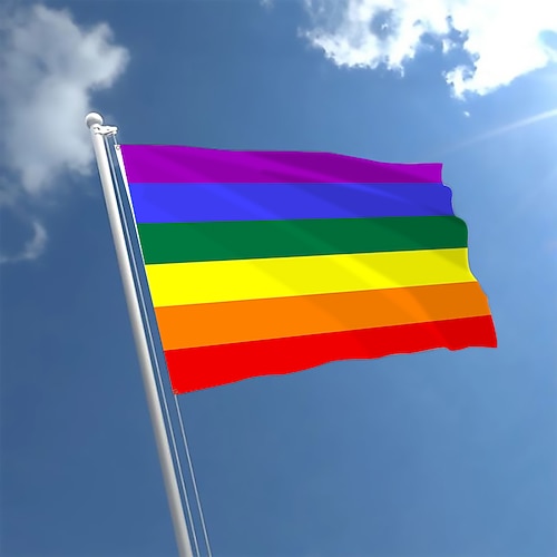 Juni Pride Monat LGBTQ LGBT Pride Fahne Regenbogen Außen Innen mit Ösen Haus Garten Dekoration Feiertagsbanner Schild Frohen Stolz Image
