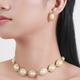 Vintage fashion Luxury jewelry Set Light luxury geometric Oval Earrings necklace Dinner Accessory necklace