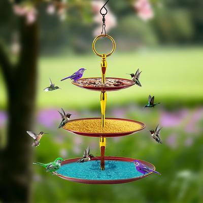 Hanging Bird Feeder Outdoor Garden Floating Fountain Hanging Bird Feeder, Bird Bath Basin for Backyard, Yard Decor, Bird Watching Attraction