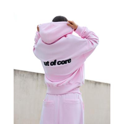 Bershka Hoodie With Out Of Core Logo Women Xs Pink