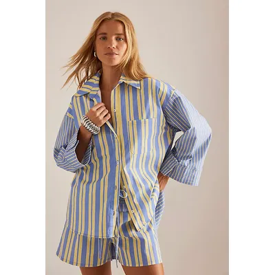 LAAGAM Caos Stripe Oversized Poplin Shirt