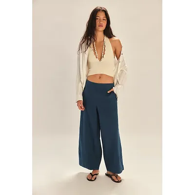 Demi Wide-Leg Trousers by free-est at Free People in Sailor Blue, Size: XS