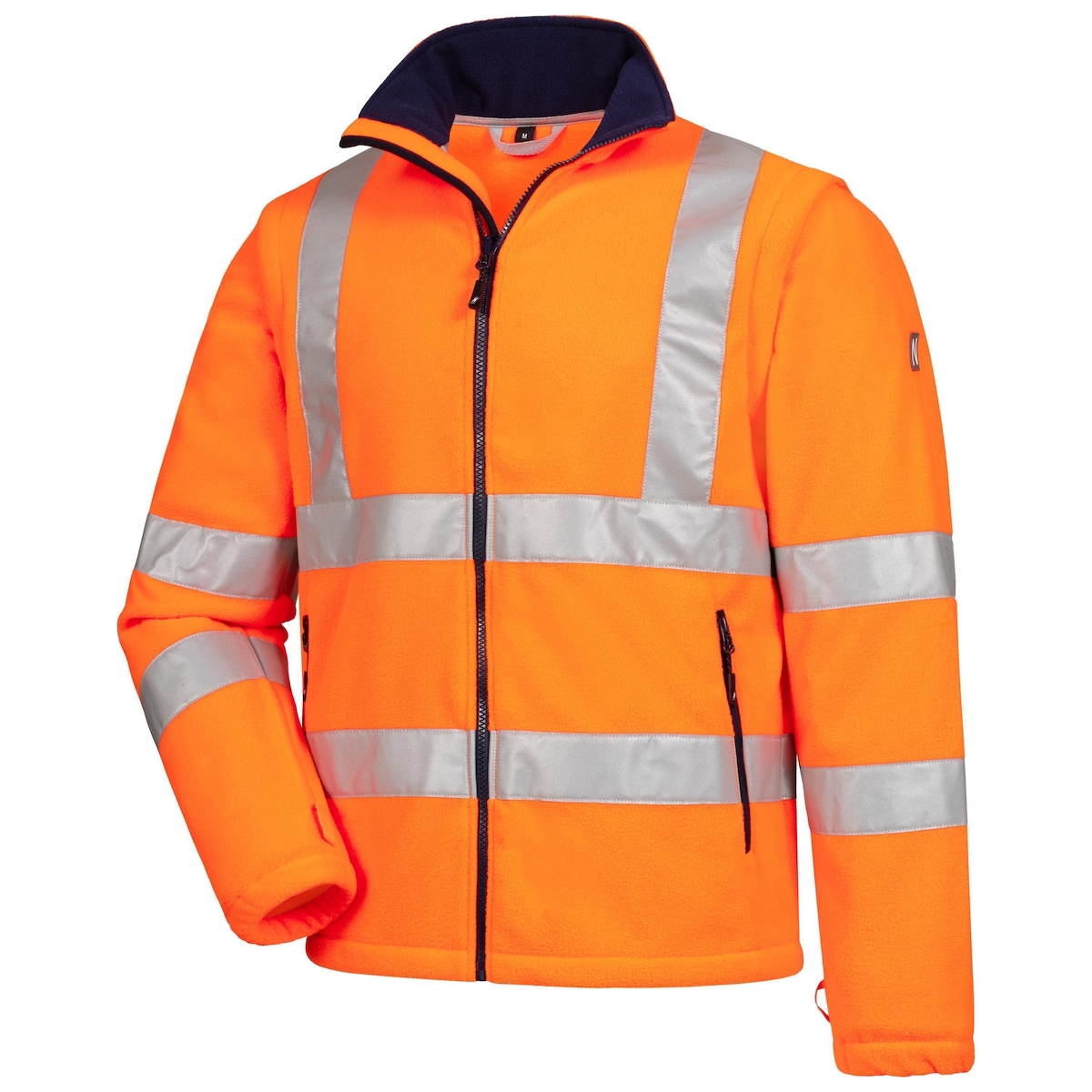 AS Arbeitsschutz Nitras Motion Tex Fleecejacke | Gr. M | orange | abnehmbare Ärmel | Warnschutz Image