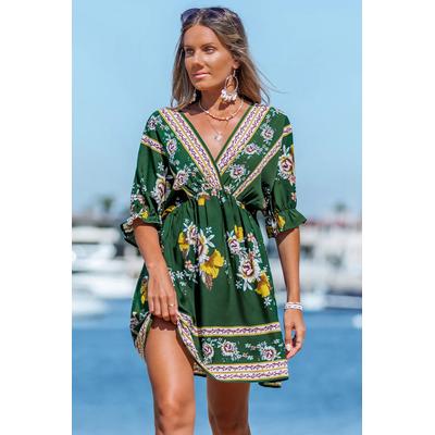 Verdant Vibes Floral Mini Dress