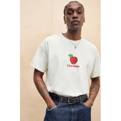UO Ecru Core Values T-Shirt - Cream XS at Urban Outfitters