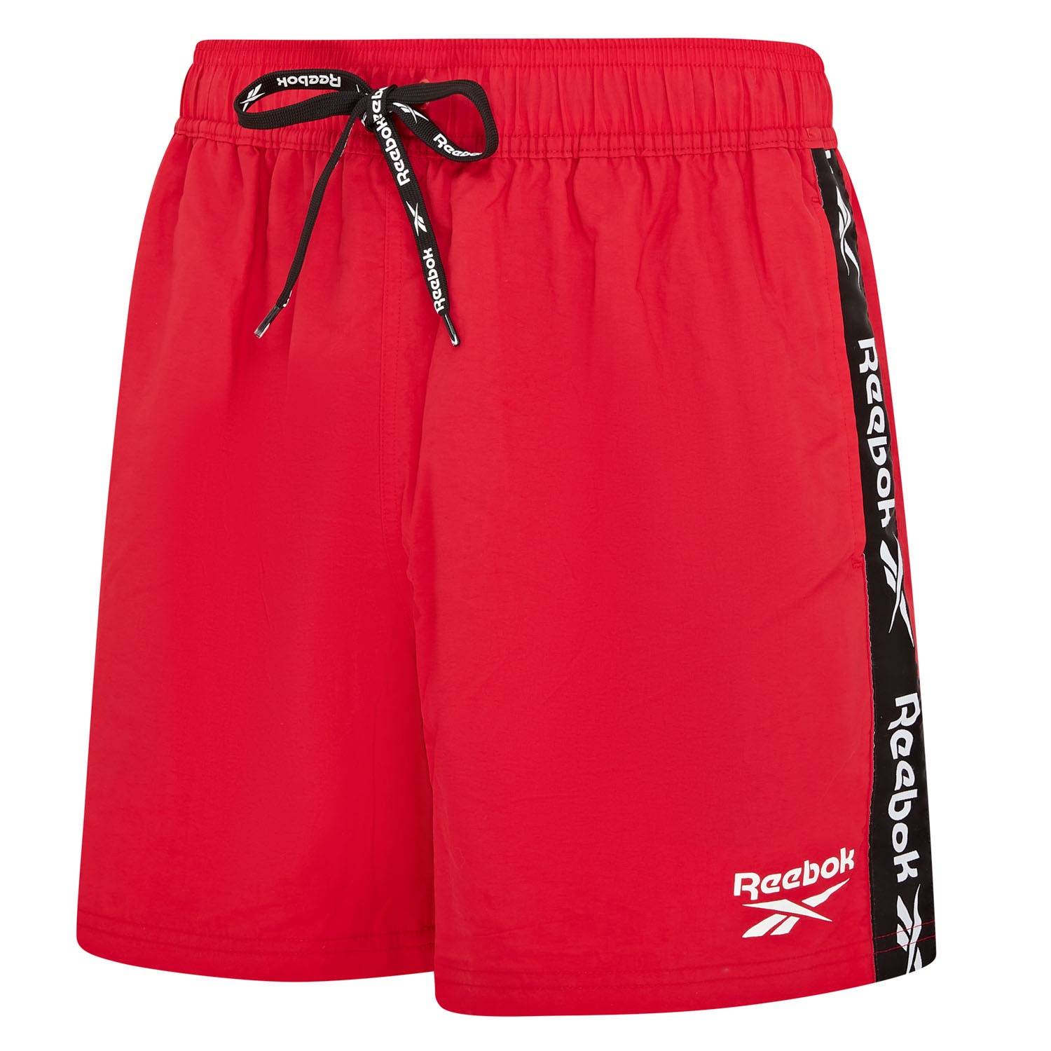 Badeshorts REEBOK "Duke", Herren, Gr. XL, N-Gr, rot, Microfaser, Polyamid, unifarben, Sportlich, Badehosen, mit Kordeln Image