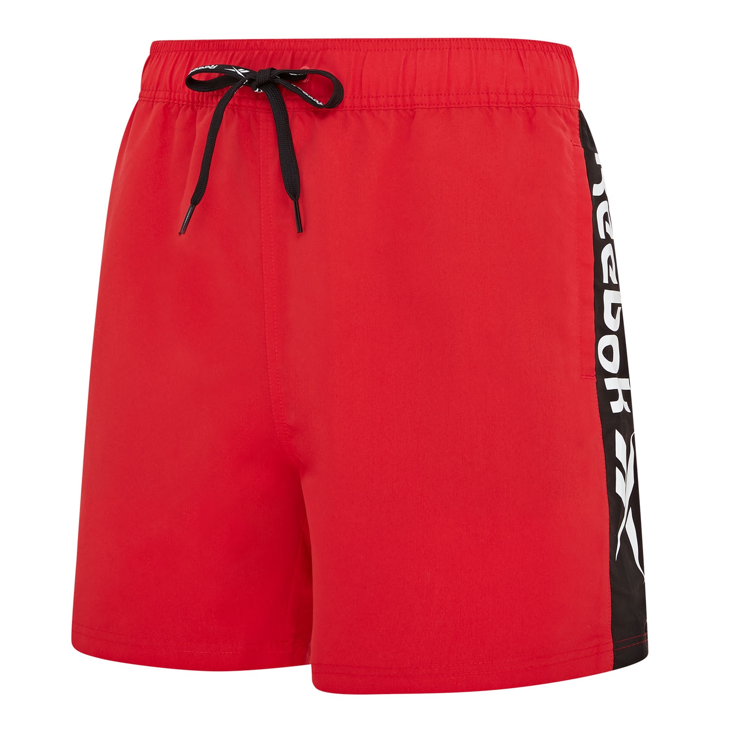 Badeshorts REEBOK "Clayton", Herren, Gr. XL, N-Gr, rot, Microfaser, Polyester, unifarben, Sportlich, Badehosen, mit Kordeln Image