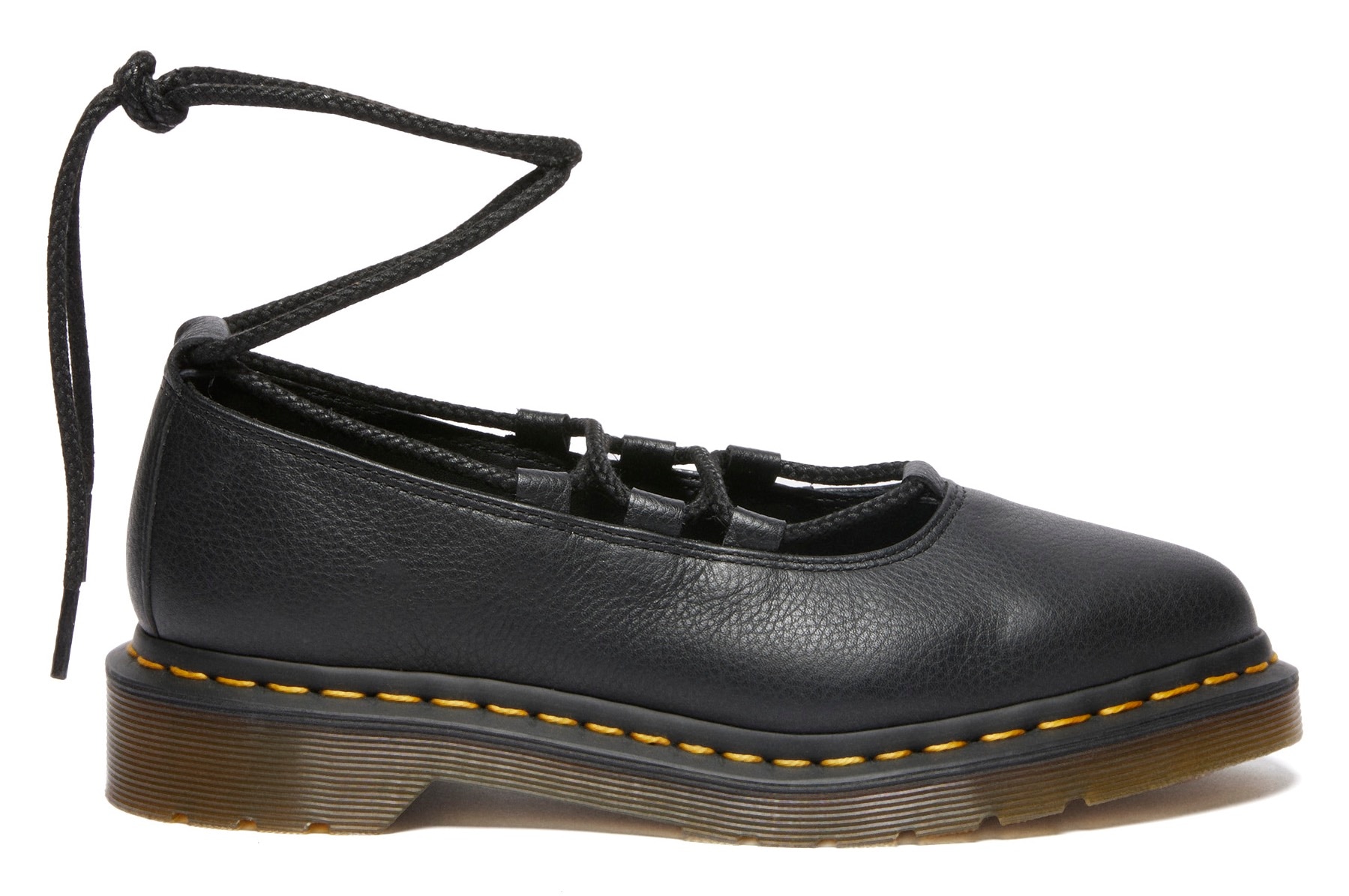 Loafer DR. MARTENS "Elphie", Damen, Gr. 41, schwarz, Leder, Schuhe Loafer, Blockabsatz, Ballerina, Plateauschuh mit extravaganter Schnürung