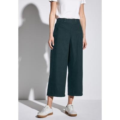 Stoffhose STREET ONE, Damen, Gr. 42, Länge 26, grün (hunter grün), Stoff, 97% Polyester, 3% Elasthan, unifarben, casual, loose fit wadenlang, Hosen, High Waist Image