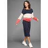 2-in-1-Kleid KANGAROOS, Damen, Gr. 52/54, N-Gr, navy, rot, gestreift, Jersey, Obermaterial: 50% Baumwolle, 50% Modal. Kleid: 100% Baumwolle, unifarben, gestreift, colorblocking, casual, wadenlang, Langarm, Kleider, mit Streifenshirt im Lagenlook -...