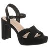 High-Heel-Sandalette ANISTON SHOES, Damen, Gr. 40, schwarz, Textil, Veloursleder, elegant, Schuhe Riemchensandale Sandalette, Sommerschuh, Abendsandale, Plateau - NEUE KOLLEKTION