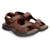 Sandale PANAMA JACK "Salton", Herren, Gr. 45, braun (dunkelbraun), Nappaleder, vintage, casual, Schuhe, Sommerschuh, Klettschuh, Outdoorsandale mit weicher Innensohle