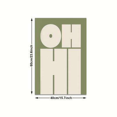 "TEMU Oh Hi" Minimalist Canvas Print - Wall Art Poster For Room, Bedroom, Dorm & Home Office Decor - Perfect Gift Idea" Image