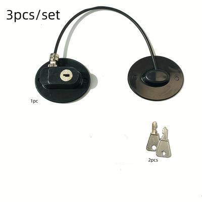 TEMU 3pcs Safety Refrigerator And Cabinet Locks - Secure Black Adjustable Straps For Kitchen Appliances, Sliding Closets, Drawers, And Toilet Seats