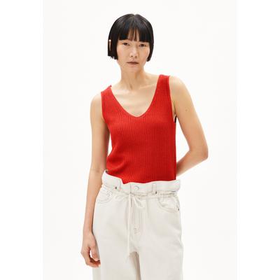 LINEN BLEND KNIT TOP | Stricktop aus Leinen-Mix - rot (L) Image