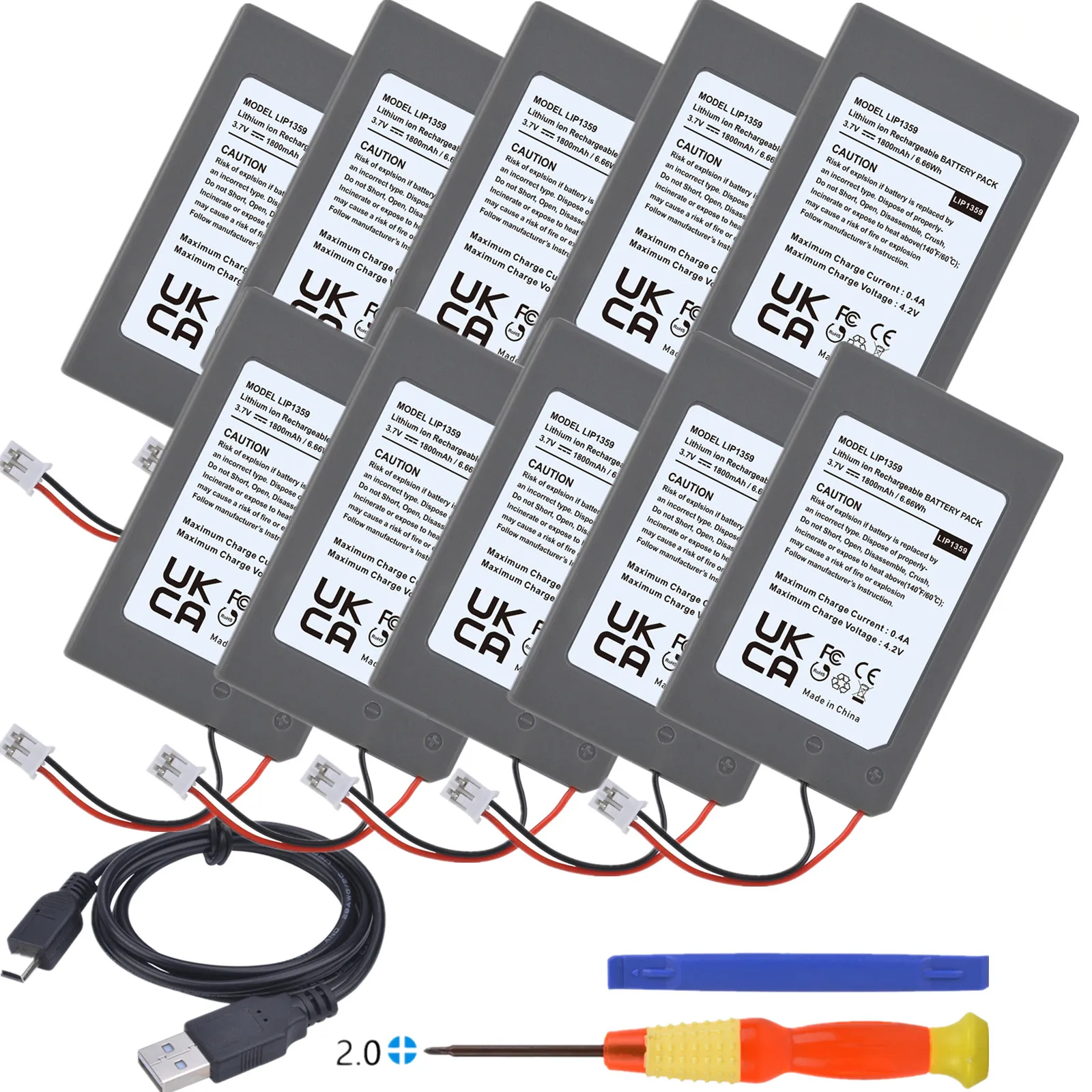 1800mAh PS3 Controller Battery LIP1359 Replacement Battery for Sony Playstation 3 Dualshock 3 CECHZC2E CECHZC2U Controller