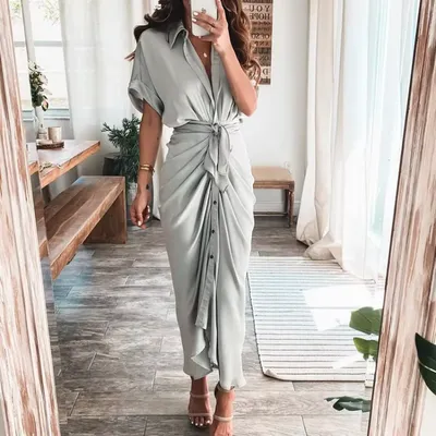 Women Boho Print Long Shirts Dress Summer Turn-down Collar Party Dress Irregular Sexy Lace-up Female Evening Dresses Vestidos