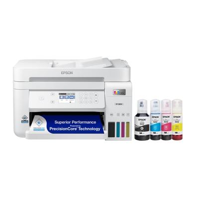 Epson America Inc. Epson Ecotank Et-3850 Wireless Color All-In-One Cartridge-Free Supertank Printer, White - Refurbished