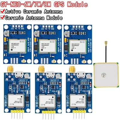 NEO-6M NEO-7M NEO-8M GY-NEO6MV2 GY-NEO7MV2 GY-NEO8MV2 GPS Module with Flight Control EEPROM MWC APM2.5 large antenna for arduino Image