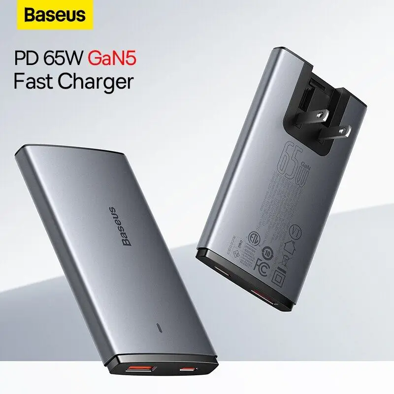 Baseus 65w gan 5 pro usb c ladegerät pd 3,0 schnell ladung 4,0 typ c schnell ladegerät pro table reise ladegerät für iphone 14 13 macbook Image