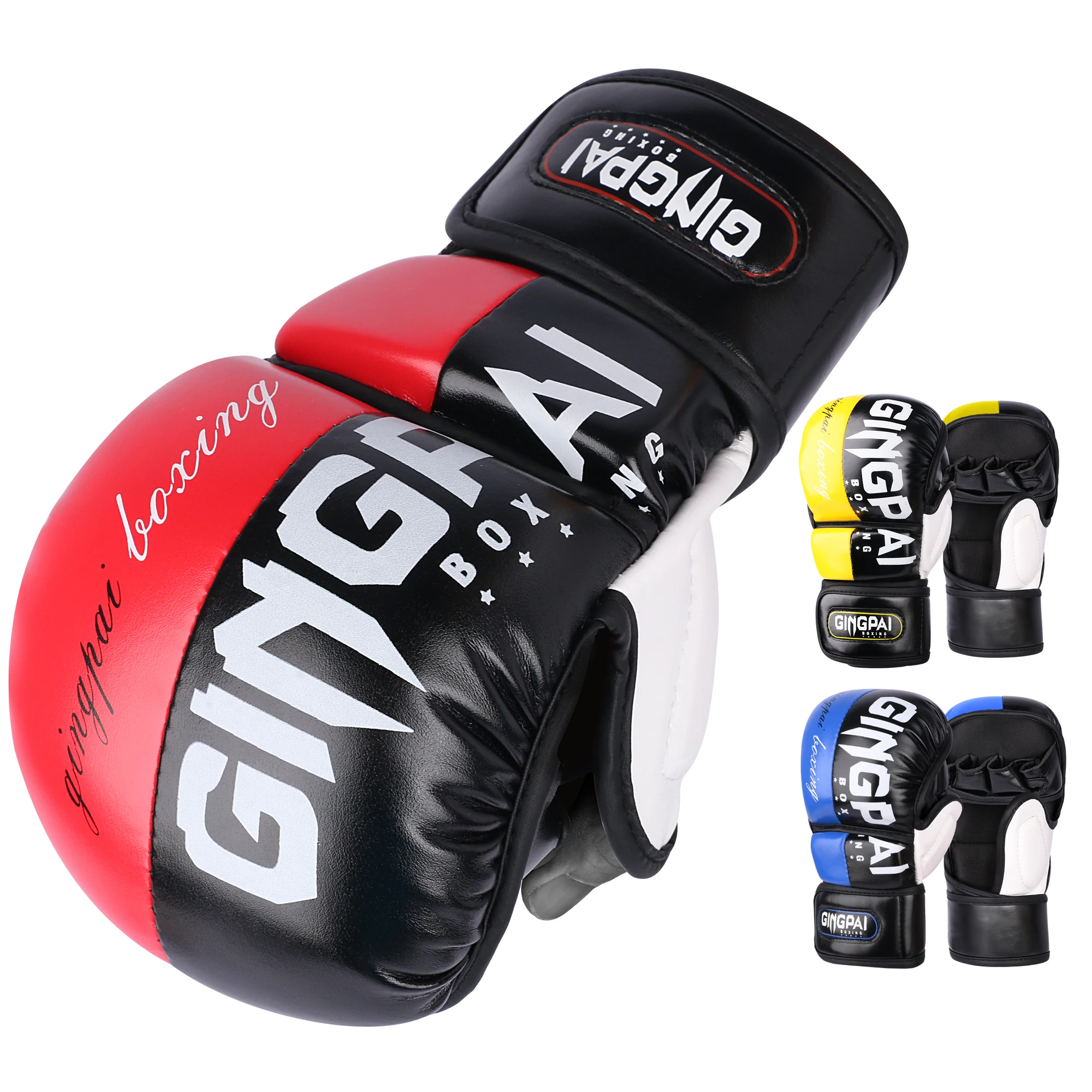 Professionelle MMA Halbfinger-Kampfboxhandschuhe, verdickt, Sanda Free Fighting Mixed Martial Arts Handschuhe, Trainingsausrüstung Image