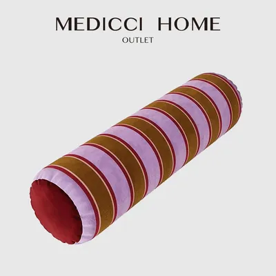 Medicci Home Moderner Retro-Samt-gestreifter Streuung, dekorativer zylindrischer Kissenbezug, Rolle, Image