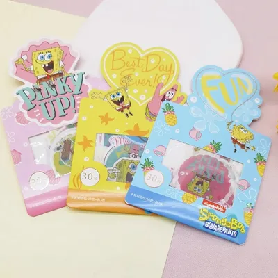 30PCS Cartoon SpongeBob Schwammkopf Aufkleber Notebook Telefon Fall Wasser Tasse Gepäck Kühlschrank Image