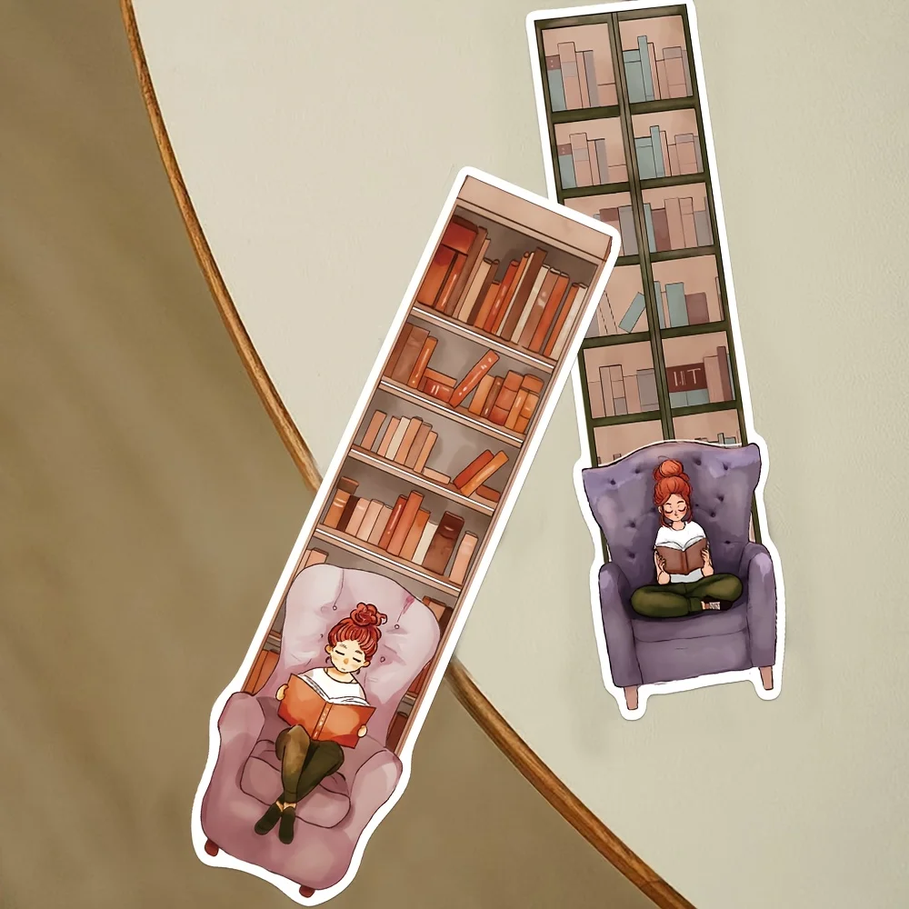 30 stücke cartoon mädchen bücherregal lesen lesezeichen buch kennzeichnung studenten mit papier karte kreative geschenk DIY buch buchseite marker